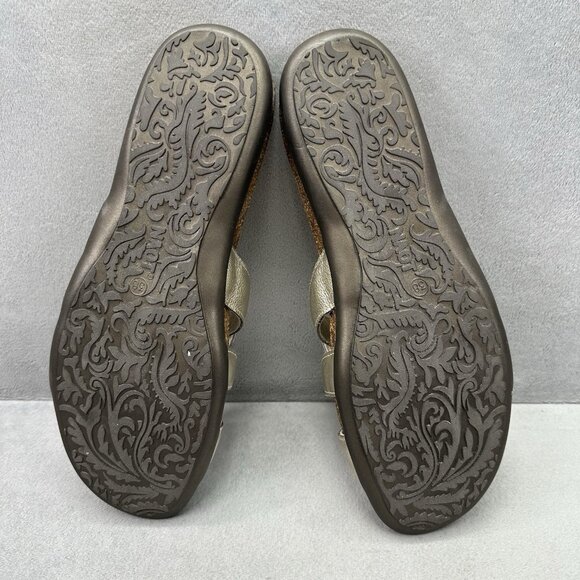 Naot Liv Womens Size 7 Sandals Radiant Gold Leather Flats Slide Cork Footbed - Picture 7 of 8